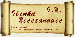 Ilinka Mičetanović vizit kartica
